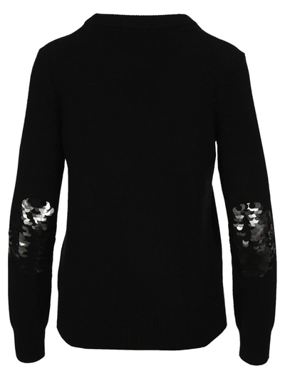 Shop Tory Burch Sequin Detailed Sweater In Black
