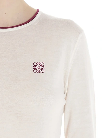 Shop Loewe Logo Sweater In White