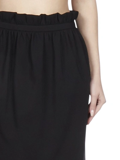 Shop Versace Elasticated Pencil Skirt In Black