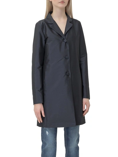 Shop Herno Single Breasted Raincoat In Blue
