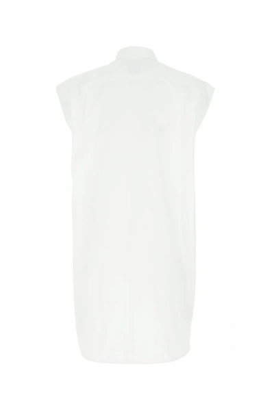 Shop Bottega Veneta Padded Front Sleeveless Shirt In White