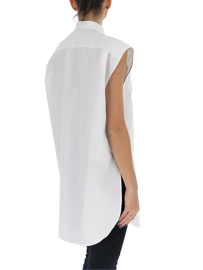 Shop Bottega Veneta Padded Front Sleeveless Shirt In White