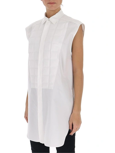Shop Bottega Veneta Padded Front Sleeveless Shirt In White