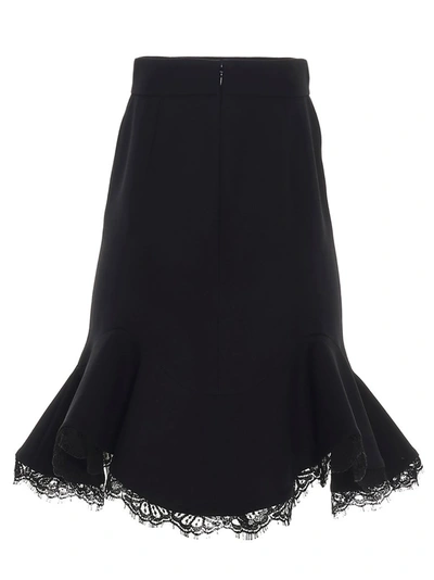 Shop Alexander Mcqueen Lace Trim Mini Skirt In Black