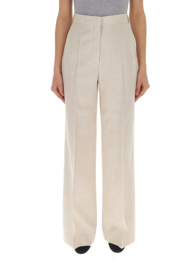 Shop Stella Mccartney Wide Leg Trousers In Beige