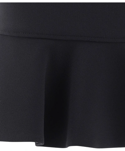Shop Elisabetta Franchi Button Detail Flounce Mini Skirt In Black