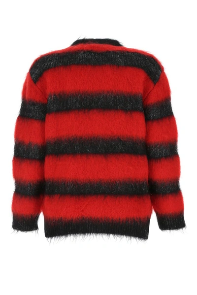 Shop Saint Laurent Striped V In Red