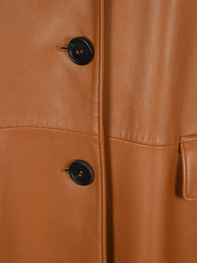 Shop Prada Oversized Coat In Brown