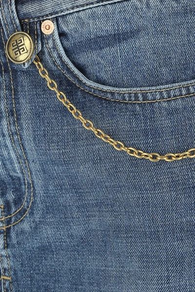 Shop Givenchy Chain Detail Mini Denim Skirt In Blue