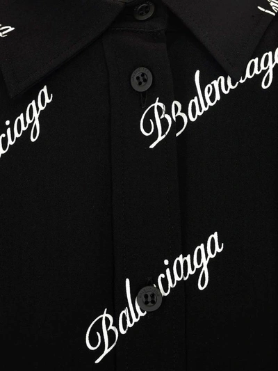 Shop Balenciaga Allover Logo Short In Black