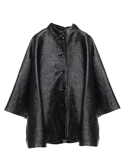 Shop Balenciaga Oversized Cocoon Coat In Black