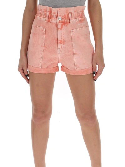 Shop Stella Mccartney High Waist Denim Shorts In Pink