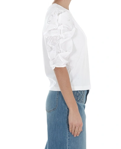 Shop See By Chloé Gathered Puff Sleeve Top In White