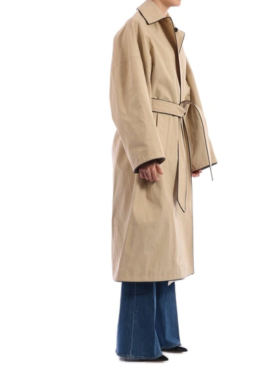Shop Balenciaga Belted Trench Coat In Beige