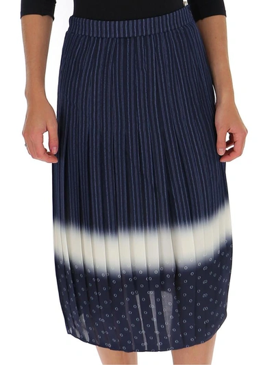 Shop Tory Burch Printed Pleated Midi Skirt In Multi