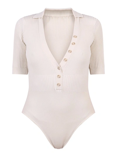 Shop Jacquemus Le Body Yauco Bodysuit Top In Beige