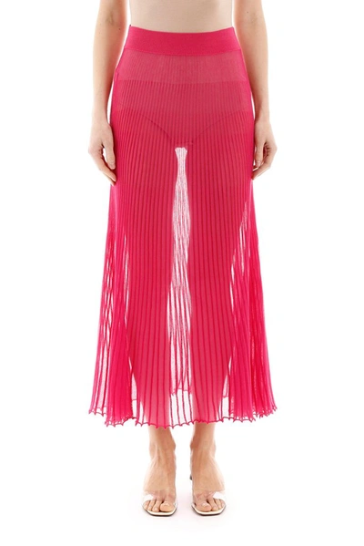 Shop Jacquemus Helado Pleated Skirt In Pink