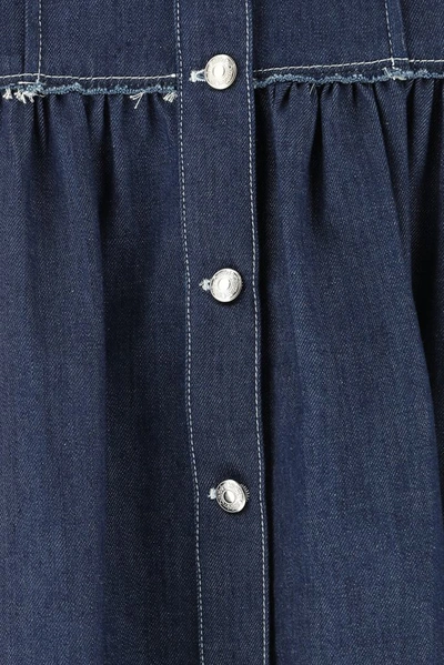 Shop Chloé Tiered Asymmetric Skirt In Blue