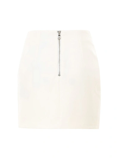 Shop Balmain Wrap Mini Skirt In White