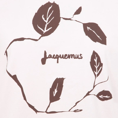 Shop Jacquemus Leaf Logo Print Crewneck T In Pink