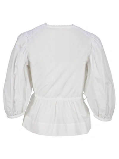 Shop See By Chloé Puff Sleeve Wrap Blouse In White