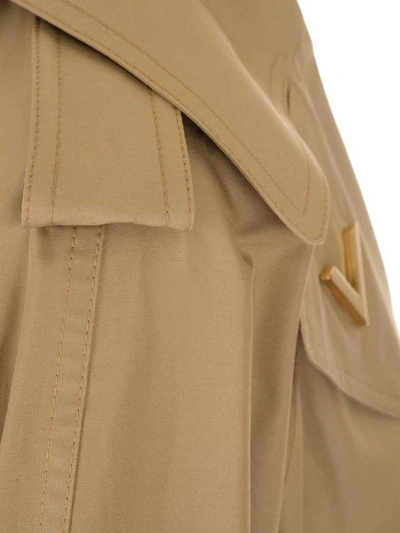 Shop Valentino Belted Trench Coat In Beige