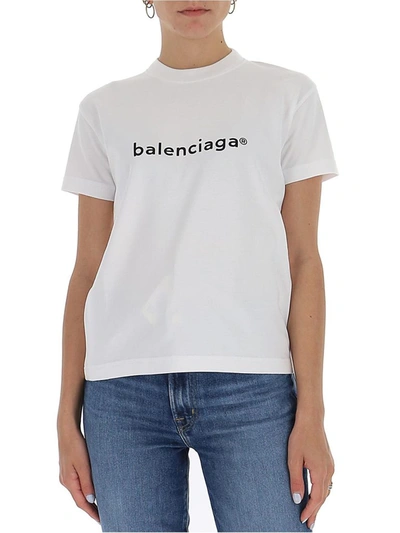 Shop Balenciaga Copyright Print T In White