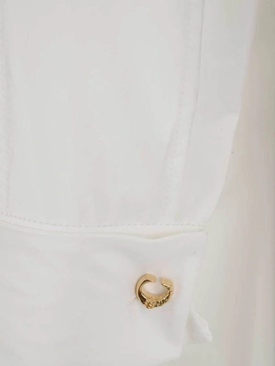 Shop Chloé Oversized Mandarin Collar Shirt In White