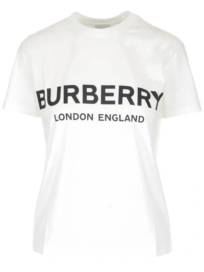 Shop Burberry Logo Print T In White