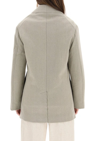 Shop Jacquemus Le Caban Oversized Double Breasted Coat In Beige