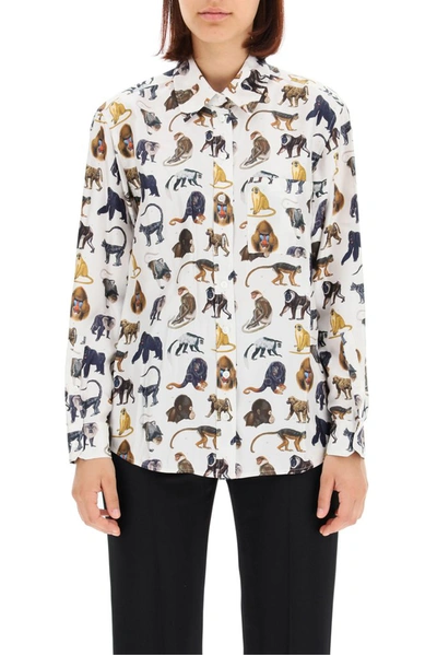 Shop Burberry Animal Print Shirt In Multi