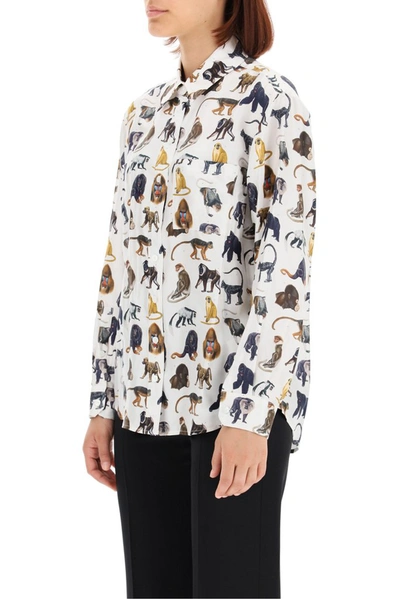 Shop Burberry Animal Print Shirt In Multi