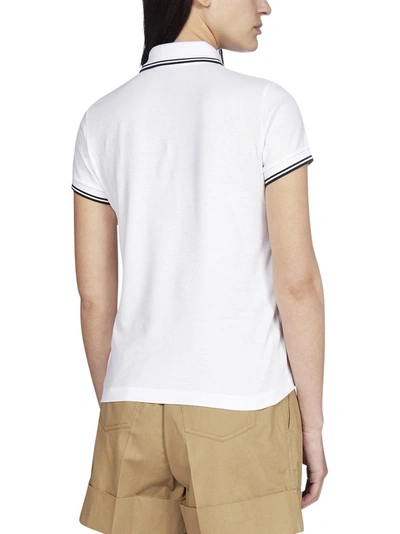 Shop Moncler Logo Patch Polo Shirt In White