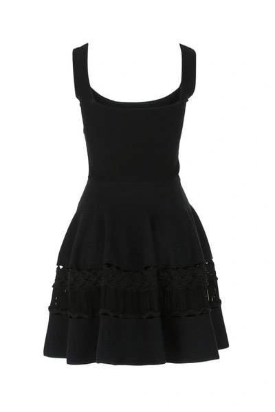 Shop Alexander Mcqueen Lace Flared Dress In Black