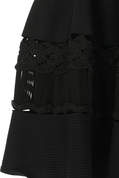 Shop Alexander Mcqueen Lace Flared Dress In Black