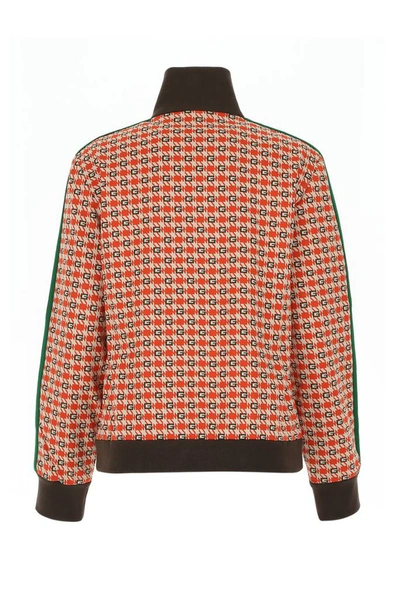Shop Gucci G Geometric Jacquard Jacket In Multi