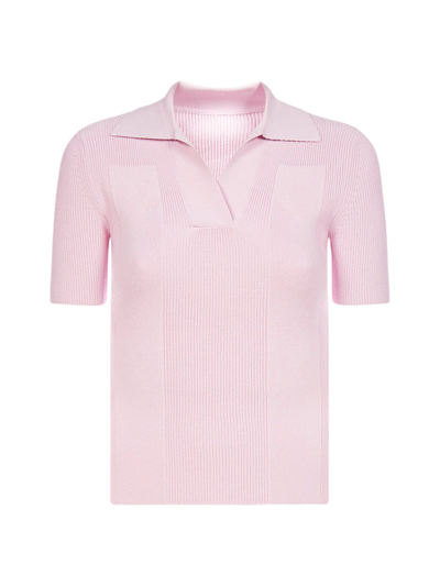 Shop Jacquemus Open Back Polo Shirt In Pink