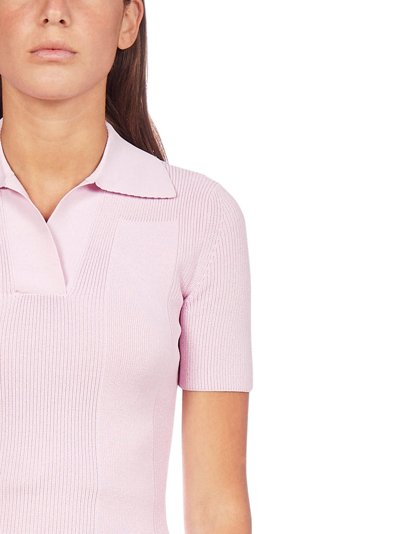 Shop Jacquemus Open Back Polo Shirt In Pink