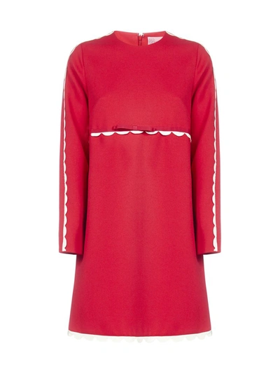 Shop Red Valentino Scallop Trim Dress