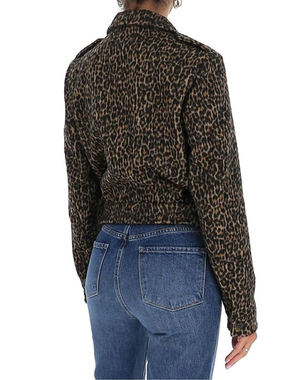 Shop Saint Laurent Leopard Patterned Jacket In Multi