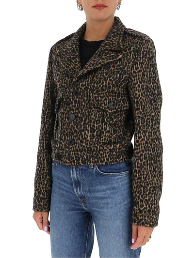 Shop Saint Laurent Leopard Patterned Jacket In Multi