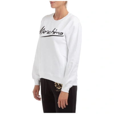 Shop Moschino Logo Sweatshirt In White