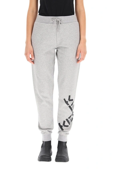 Shop Kenzo Logo Track Pants In Grey