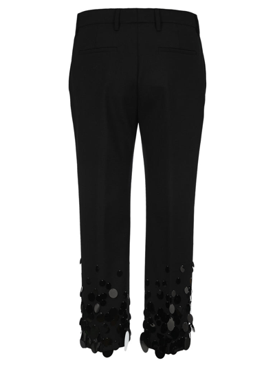 Shop Prada Sequins Embellished Cropped Trousers In Black