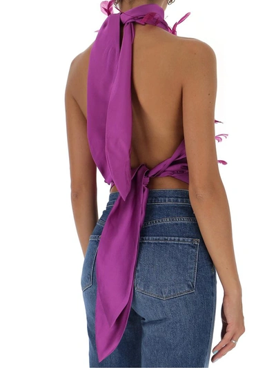 Shop Attico The  Feathered Open In Purple