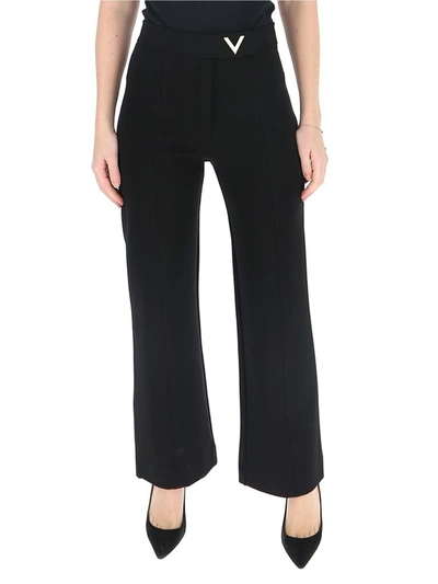 Shop Valentino Straight Trousers In Black