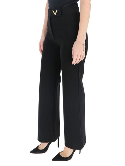 Shop Valentino Straight Trousers In Black