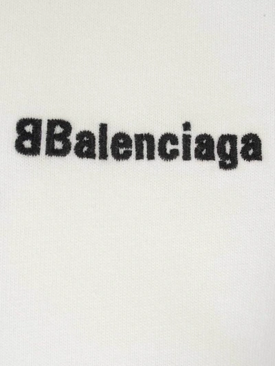 Shop Balenciaga Logo Embroidered Crewneck T In White