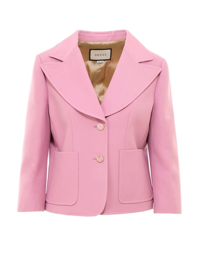 Shop Gucci Cropped Jacket In Pink