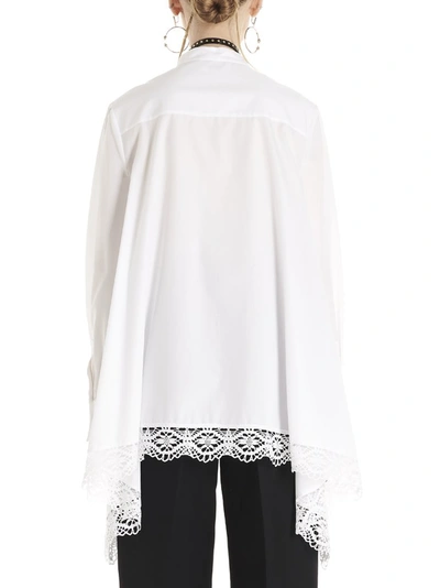 Shop Alexander Mcqueen Asymmetric Lace Hem Shirt In White